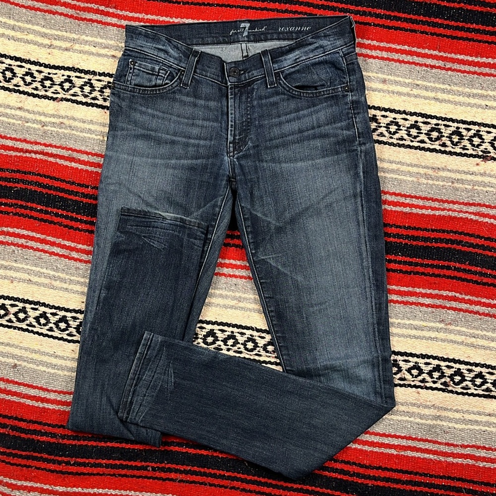 7 For All Mankind Dark Wash Jeans Roxanne Size 27